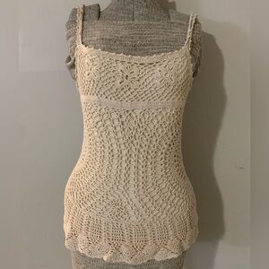 It's Our Time Cream Crochet Tank Top